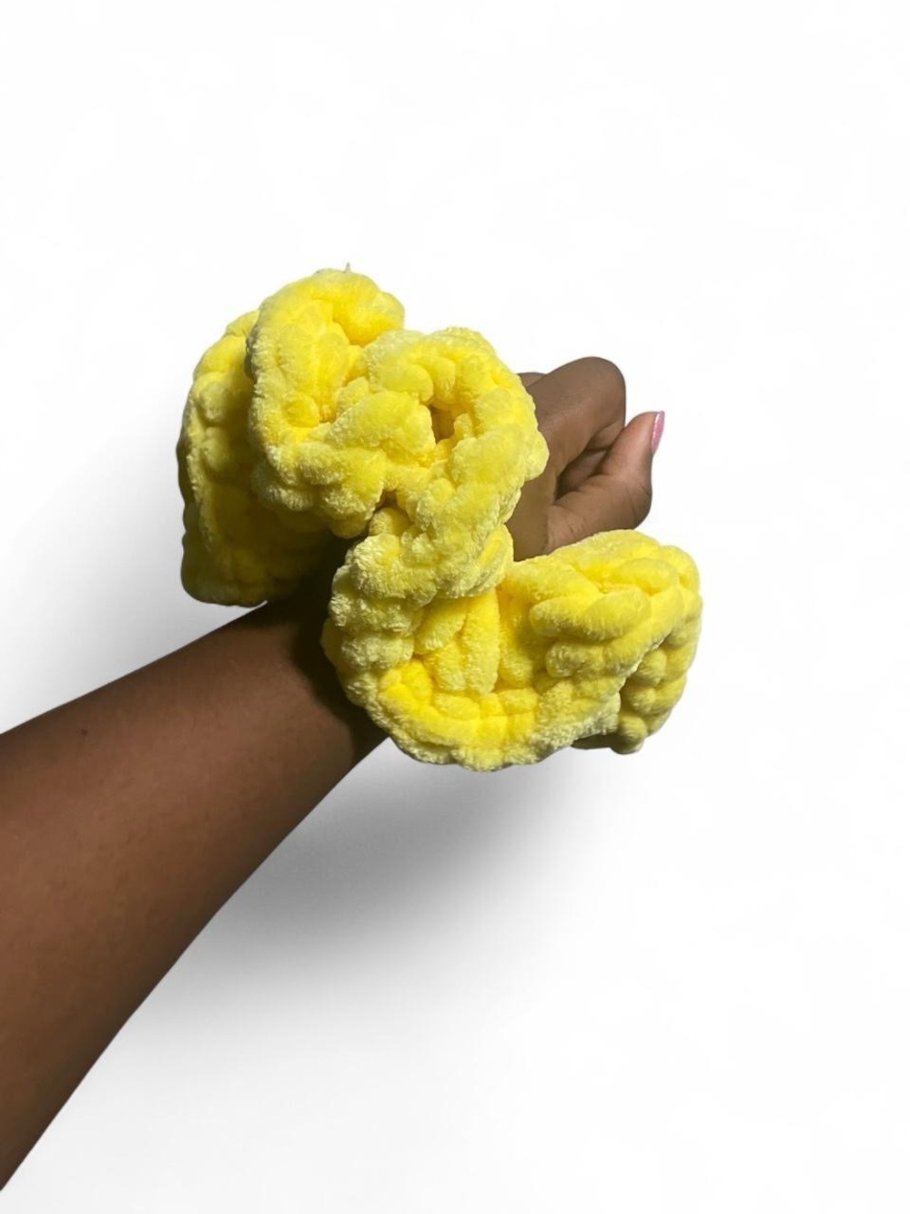 Plush Yellow Ruffled Scrunchie - Picture 2 of 2